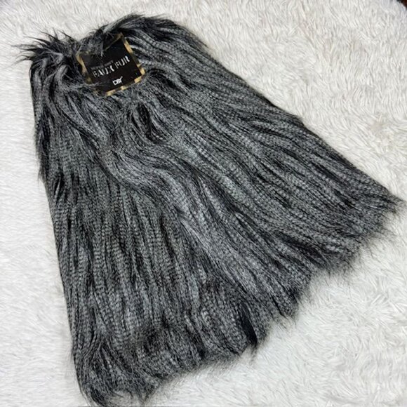 Super Soft Gray Black Mix Mongolian Faux Fur Boot Covers Leg Warmers - Picture 1 of 8